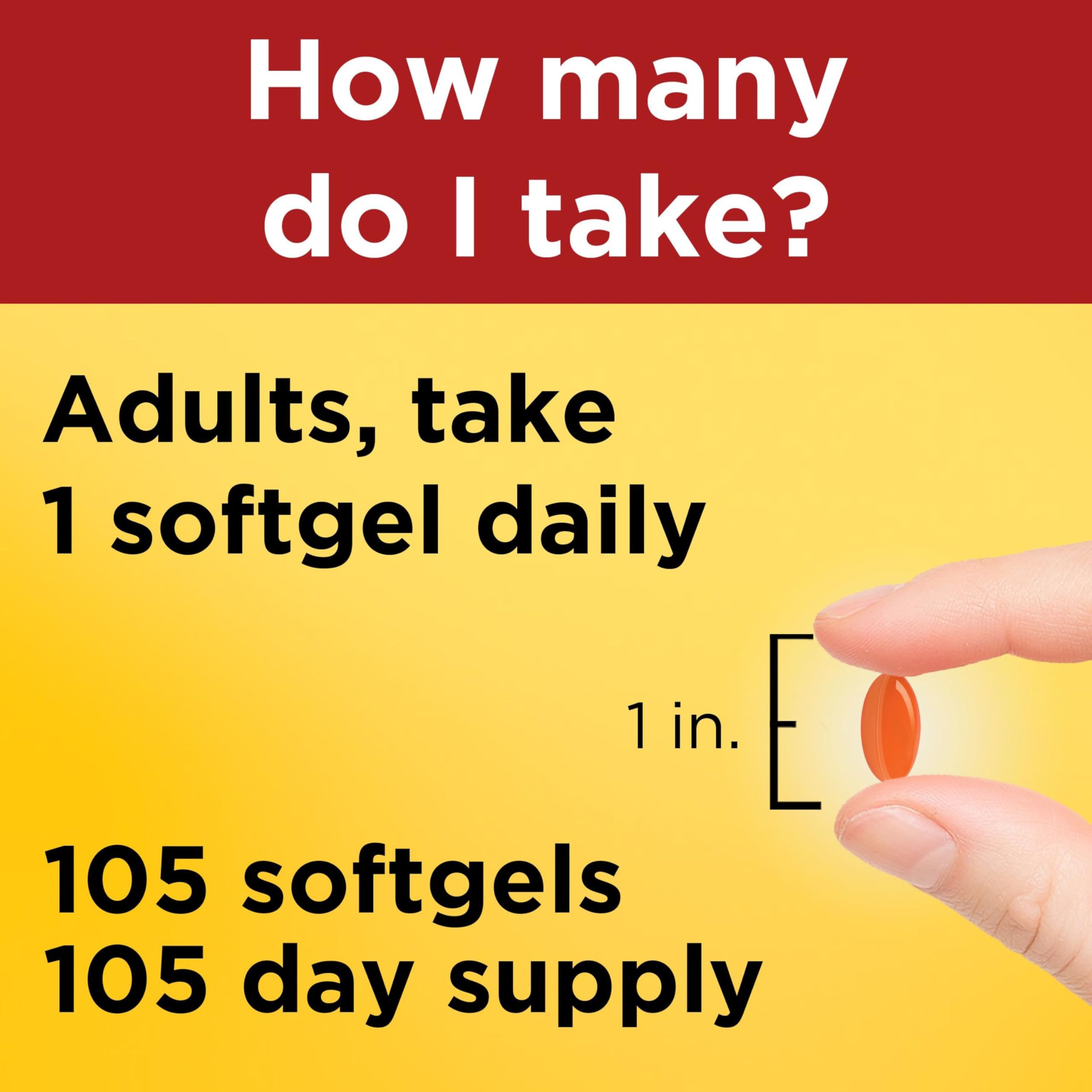 Nature Made CoQ10 200mg Softgels, Dietary Supplement for Heart Health Support, 105 Softgels, 105 Day Supply - Image 5