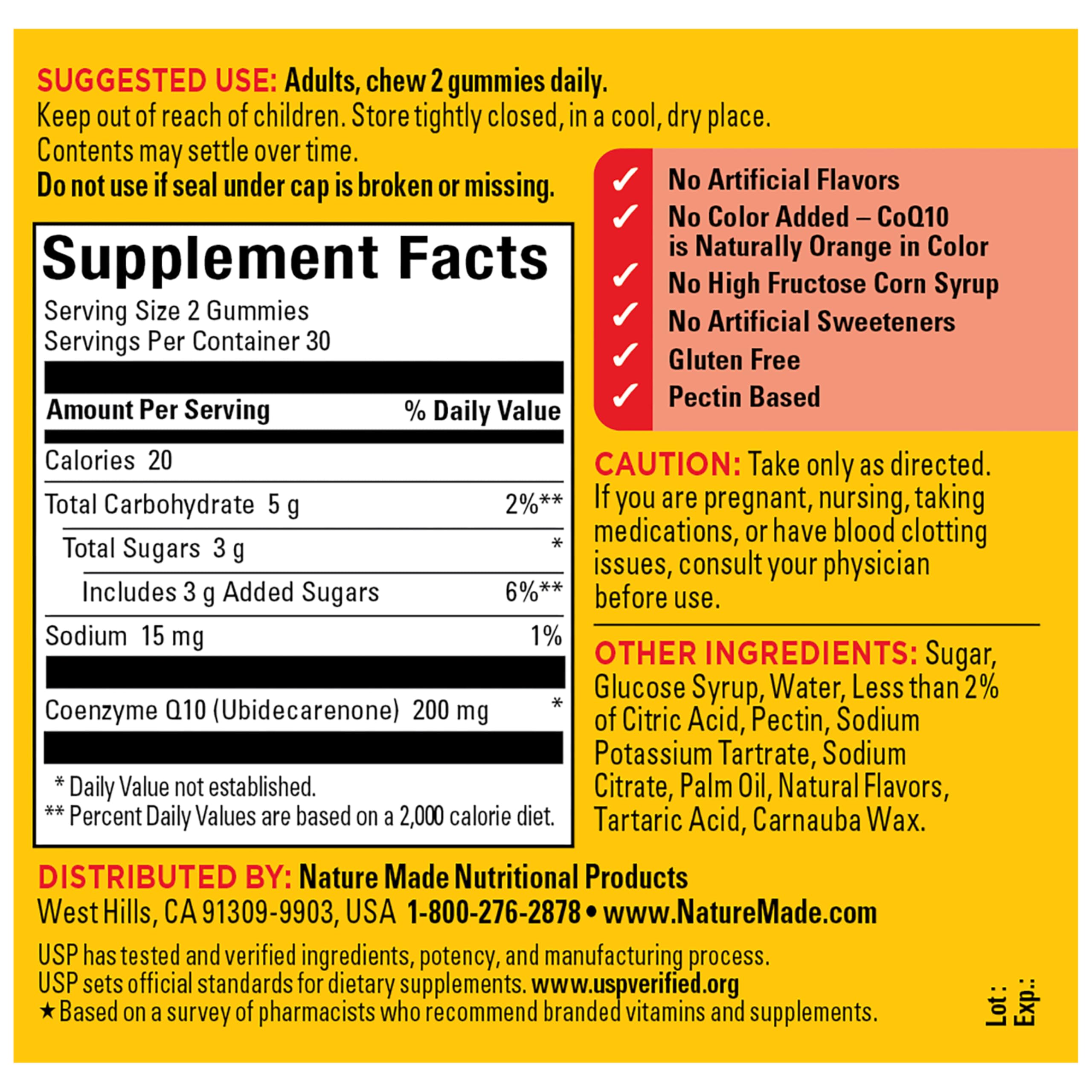 Nature Made CoQ10 200Mmg Per Serving Gummies, Heart & Energy Support, 60 CoQ10 Gummies, 30 Day Supply - Image 8