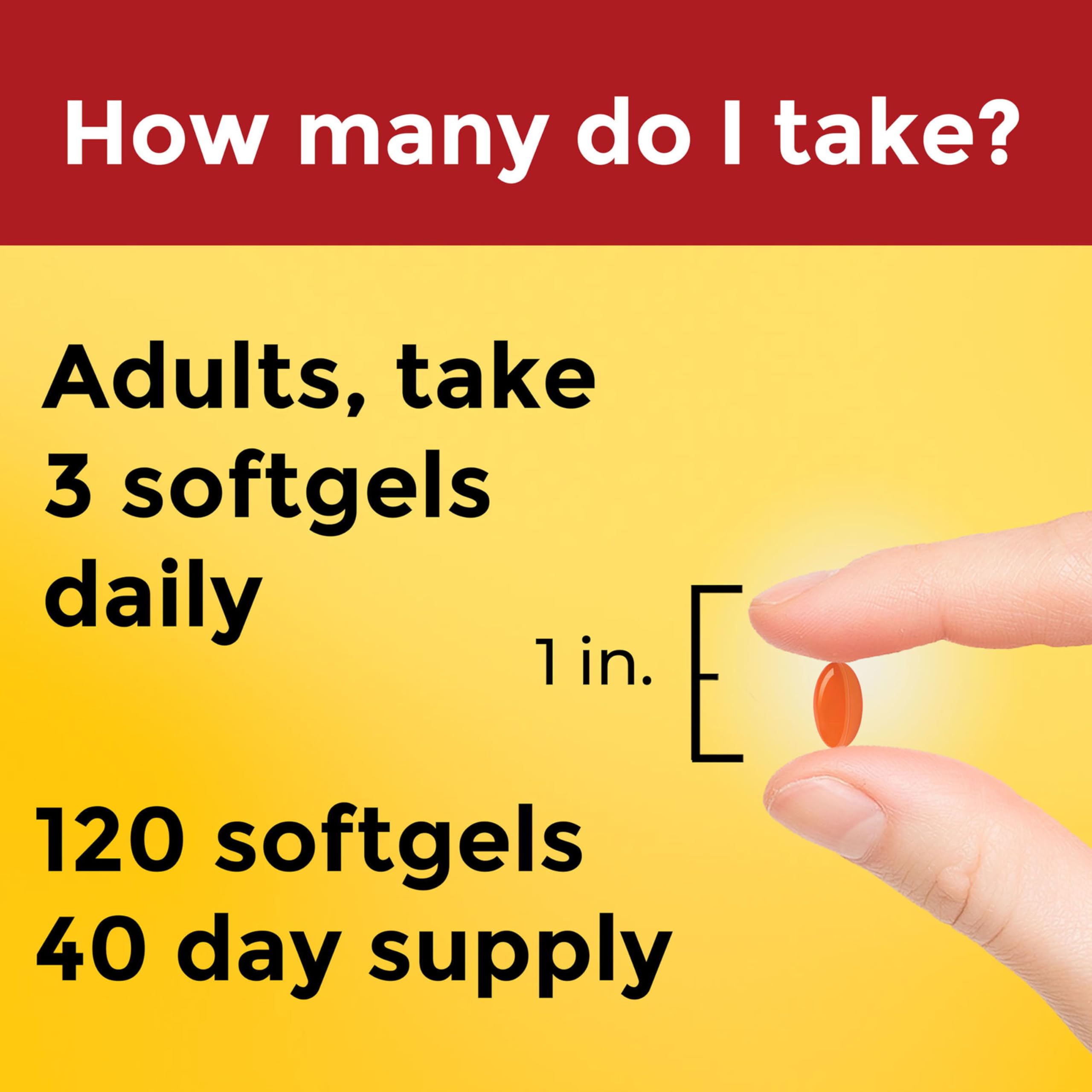 Nature Made CoQ10 300mg per 3 Softgels, CoQ10 Supplement for Heart Health & Antioxidant Support, 120 Softgels, 40 Day Supply - Image 5
