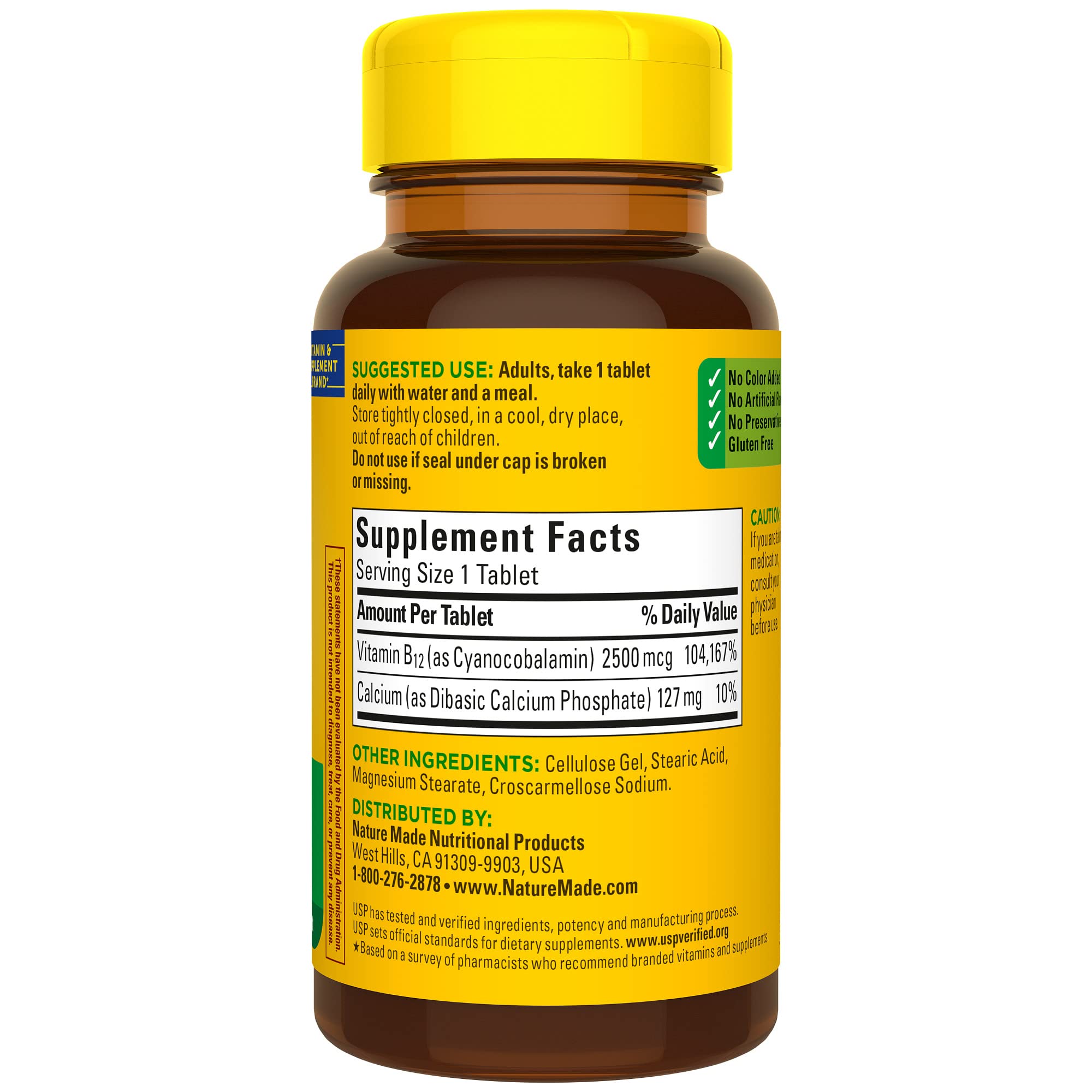 Nature Made Extra Strength Vitamin B12 2500 mcg, B12 Vitamins, Dietary Supplement for Energy Metabolism Support, 60 Tablets, 60 Day Supply - Image 8