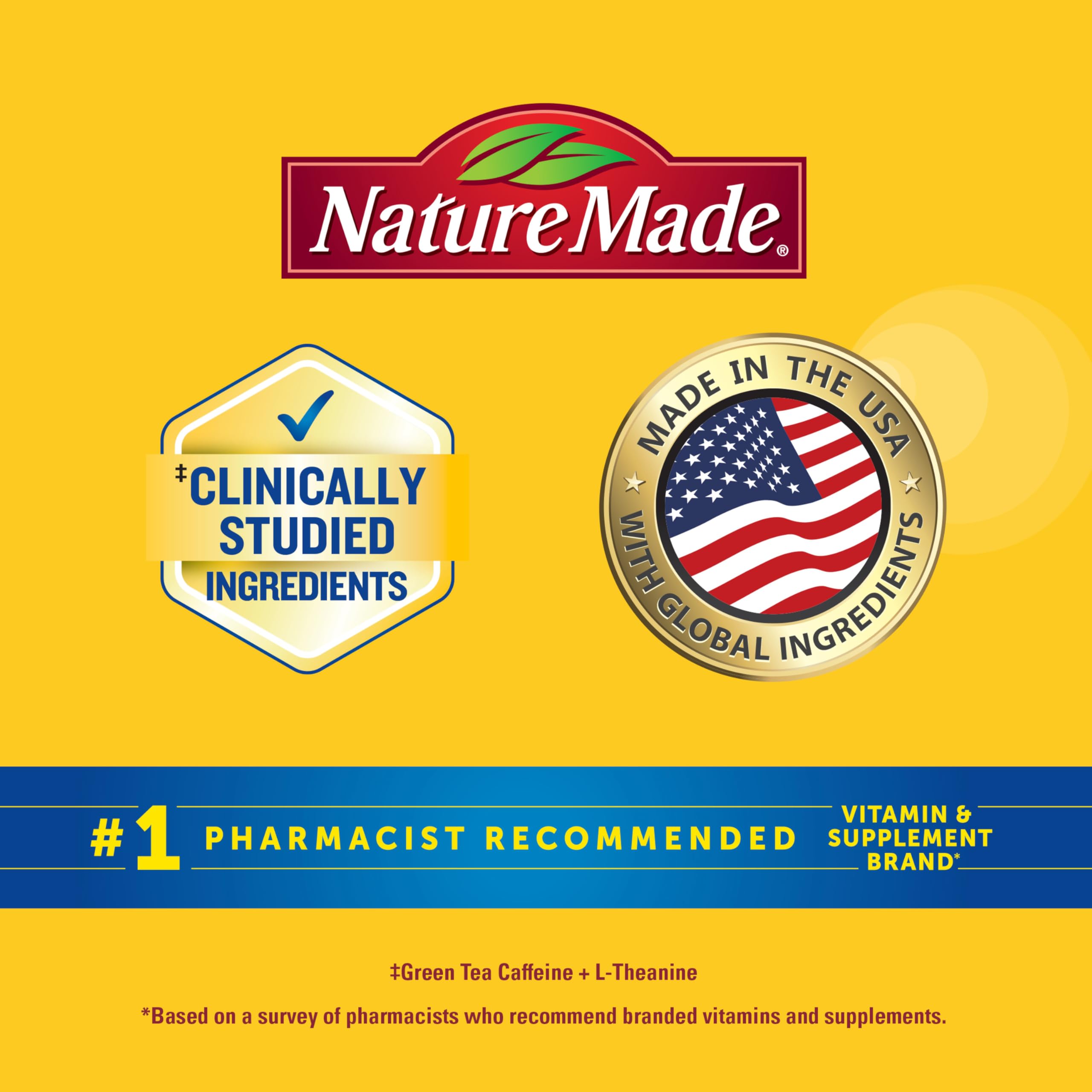 Nature Made Focus Boost Capsules, Green Tea Caffeine + L Theanine, B Vitamins, Fast Acting Focus Supplement, 30 Capsules, 30 Day Supply - Image 5