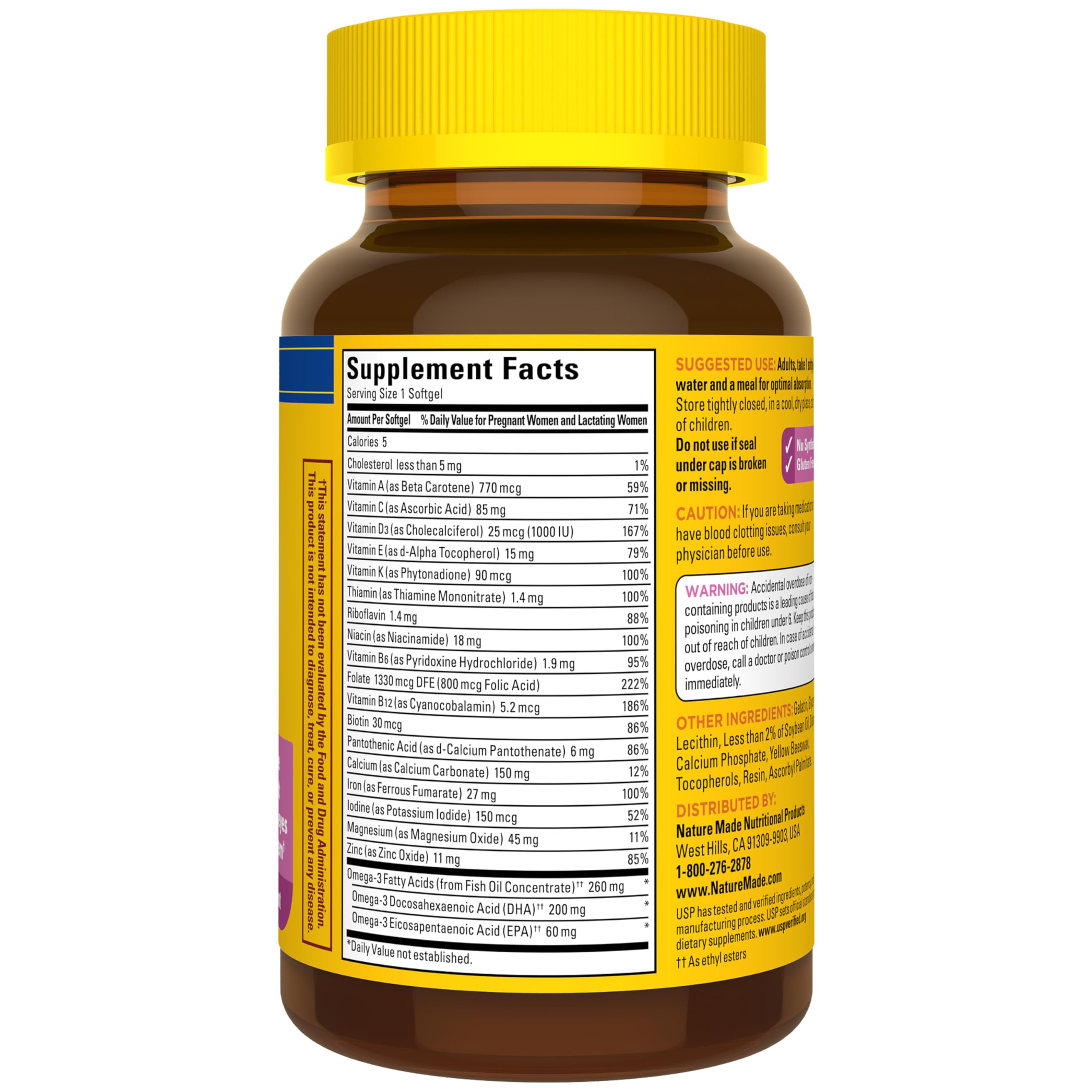 Nature Made Prenatal Vitamins for Women with Folic Acid + DHA, Prenatal Vitamin and Mineral Supplement for Daily Nutritional Support, 60 Softgels, 60 Day Supply - Image 9