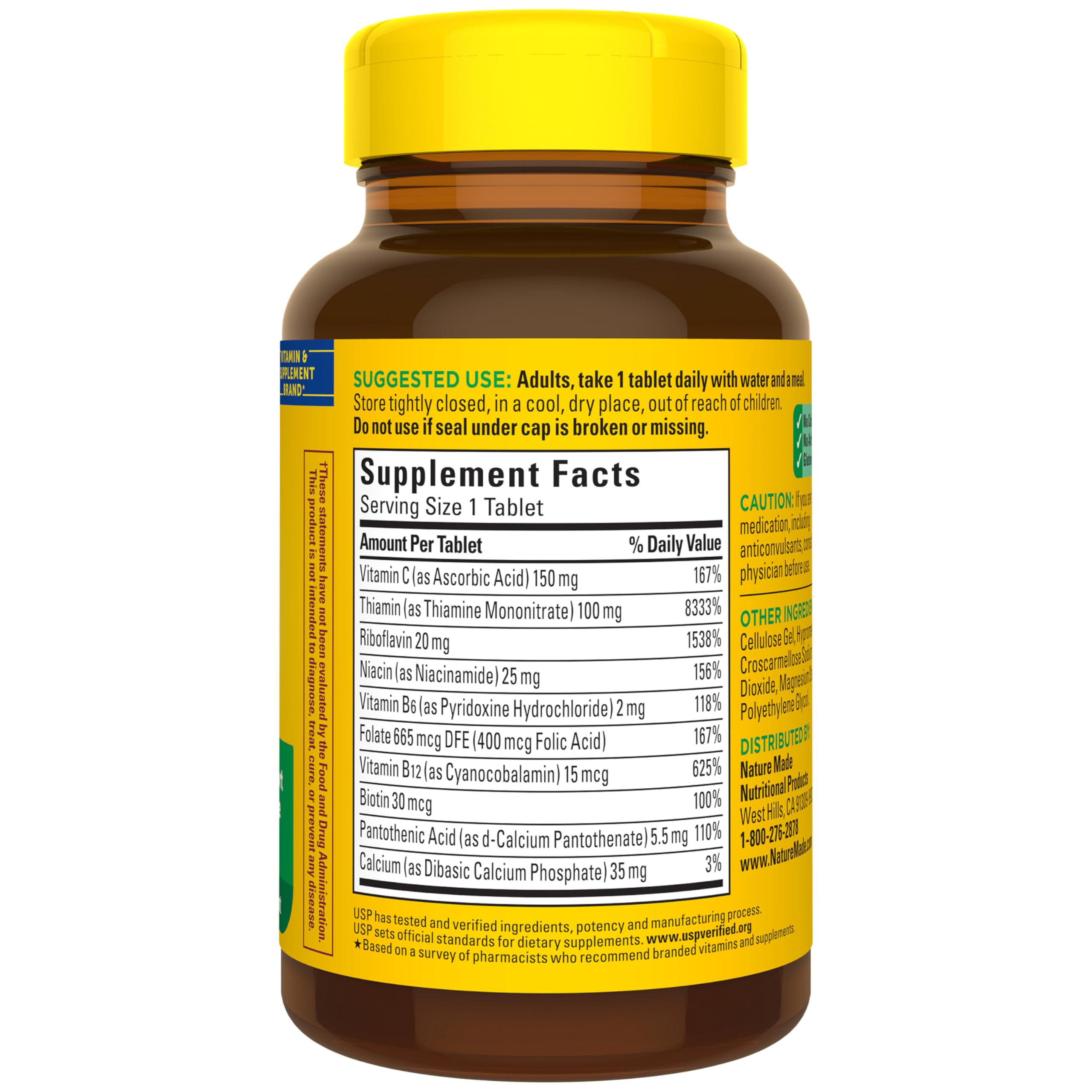 Nature Made Super B Complex with Vitamin C & Folic Acid, B Complex Vitamins for Women and Men, Dietary Supplement for Immune Support, 140 Tablets, 140 Day Supply - Image 9