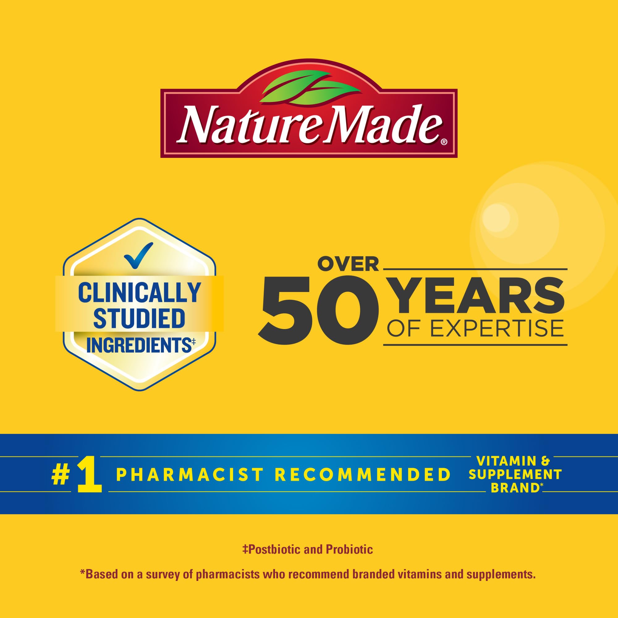 Nature Made Triple-Action Biotics, Gut and Immune Health Support, Digestive Probiotics for Women and Men, Prebiotic Fiber Gummies, 48 Gummies, 24 Day Supply - Image 6