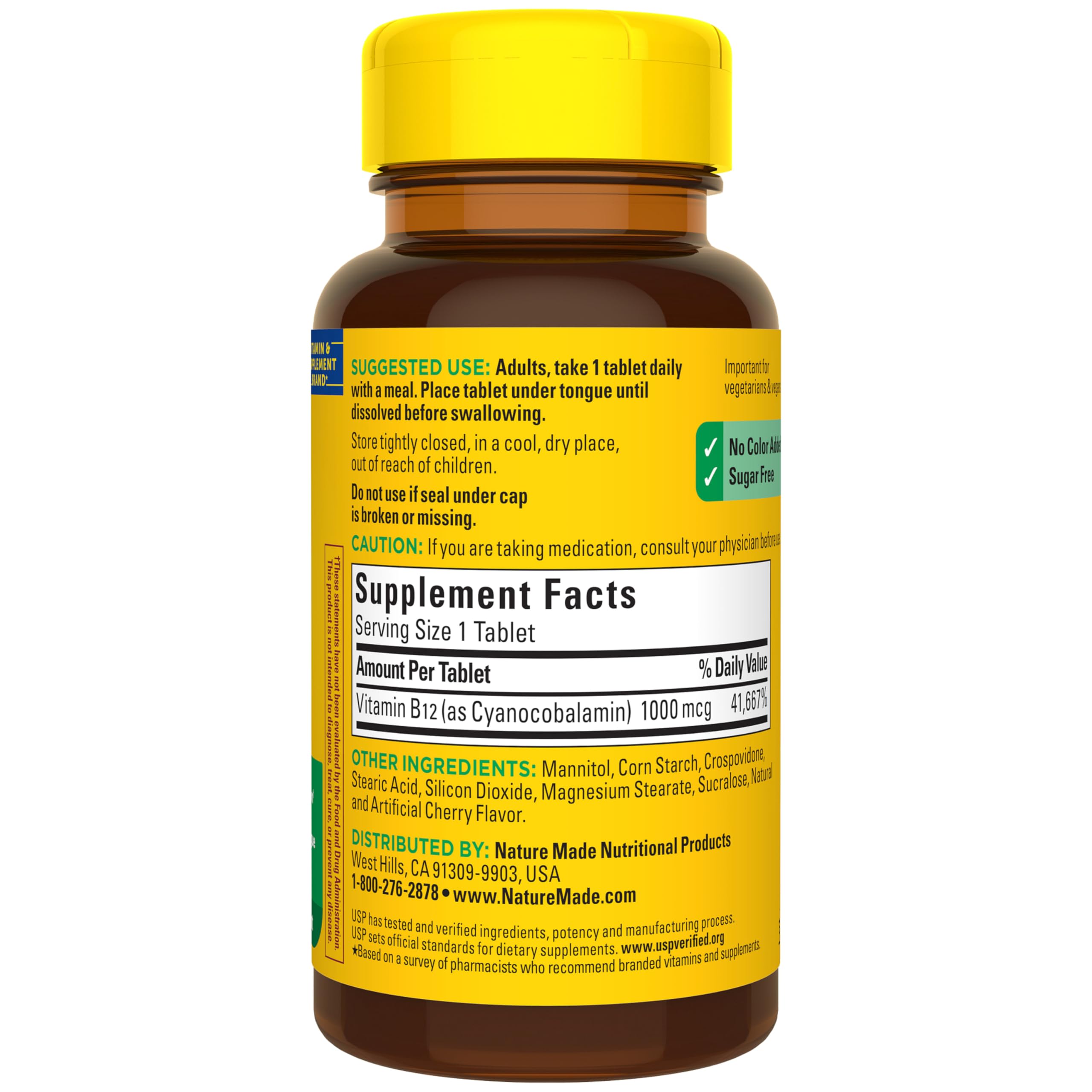 Nature Made Vitamin B12 1000 mcg, Easy to Take Vitamin B12 Sublingual Tablets for Energy Metabolism Support, 150 Sugar Free Fast Dissolve Tablets, 150 Day Supply - Image 9