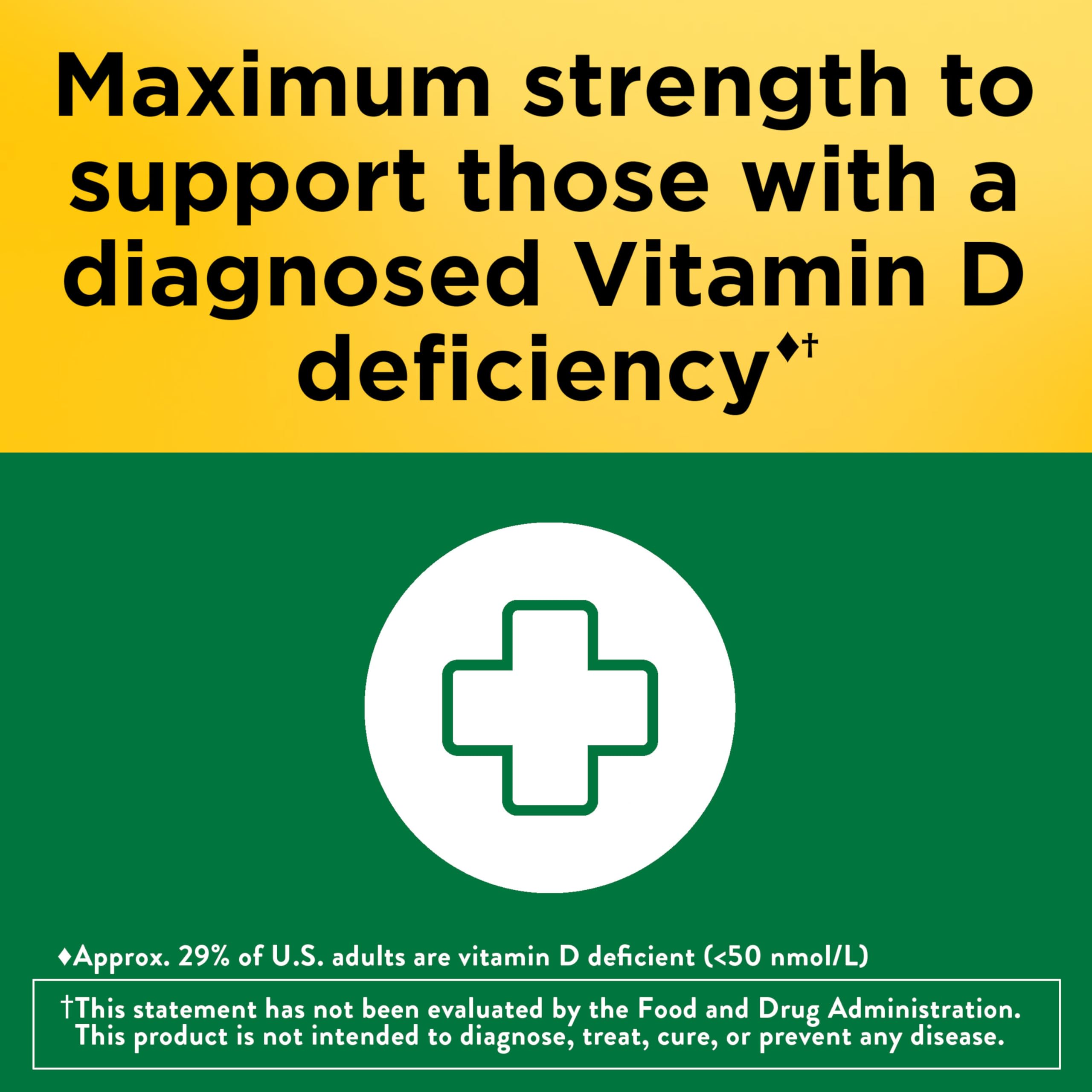 Nature Made Vitamin D3 10000 IU (250 mcg) Maximum Strength, Vitamin D Supplement for Bone and Immune Health Support, 60 Softgels, 60 Day Supply - Image 3